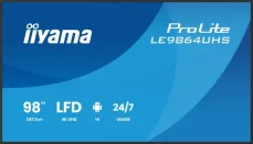98" IIYAMA ProLite LE9864UHS-B1AG černá / LED / VA / 3840 x 2160 / 16:9 / 6.5 ms / 5000:1 / 500cd-m2 / VESA (LE9864UHS-B1AG)