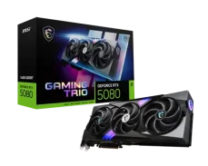 MSI GeForce RTX 5080 GAMING TRIO 16GB OC / 2715MHz / 16GB GDDR7 / 256-bit / 1x HDMI + 3x DP / 850W (16) (RTX 5080 16G GAMING TRIO OC)