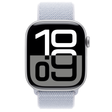 Apple Watch S10 Cellular 46mm Silver Alu Case with Blue Cloud Sport Loop