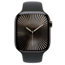 Apple Watch Series 10 GPS + Cellular 46mm Slate Titanium Case with Black Sport Band - M/L
