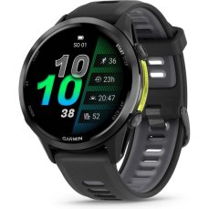 Garmin Forerunner 970 černé/šedá titanová luneta s černým poloprůhledným řemínkem