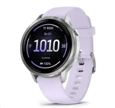 Garmin Venu 4 41mm strieborná, fialový remienok / Chytré hodinky / AMOLED / GPS / Bluetooth / 10 dní výdrž (010-03013-01)