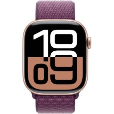 Apple Watch Series 10 46mm Růžově zlatý hliník se švestkovým provlékacím řemínkem