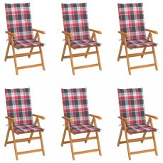 Zahradní židle 6 ks teak / látka Dekorhome