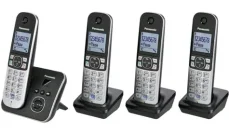 Panasonic KX-TG6824GB + 3 sluchátka / Bezdrátový analogový telefon / DECT / 1.8" displej / tel. seznam 100 záznamů (KX-TG6824GB)