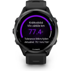 Garmin Forerunner 970 černé/šedá titanová luneta s černým poloprůhledným řemínkem