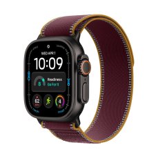 Apple Watch Ultra 4 Cellular 49mm Black Titanium Case with Burgundy Trail Loop - M/L