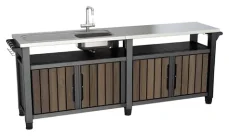 Keter Grilovací stolík UNITY Chef 415 l walnut / Grilovací stolík / Objem 415 l (263920)