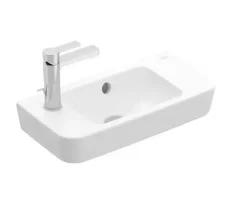 Villeroy  Boch O.novo - Umývátko Compact 50x25 cm, s přepadem, 1 otvor pro baterii vlevo, alpská bílá (4342L501)