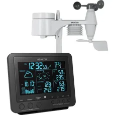 SENCOR SWS 9700 Meteostanice černá / LCD / bezdrátové čidlo 5v1 (8590669214532)