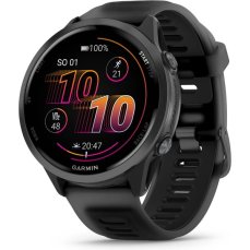 Garmin Forerunner 570 47 mm tmavo šedá hliníková luneta s čiernym polopriehľadným remienkom