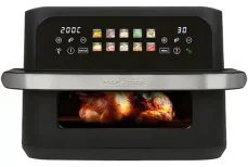 ProfiCook FR 1313 H nerez/čierna / Dualná teplovzdušná fritéza / 2400W / 10l / 80-200°C / 10 programov (501313)