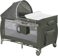 LIONELO Postýlka cestovní Sven Plus Beige Olive / od 0 do 3 let / do 15 kg (LO-SVEN PLUS BEIGE OLIVE)