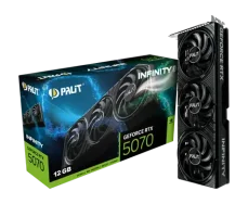 Palit GeForce RTX 5070 Infinity 3  12GB / 2512MHZ / 12GB GDDR7 / 192-bit / 1x HDMI + 3x DP / 650W (16) (NE75070019K9-GB2050S)