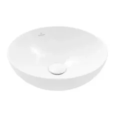 Villeroy  Boch LoopFriends - Umyvadlo na desku, průměr 42 cm, s přepadem, alpská bílá (4A460001)