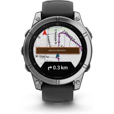 Garmin Fenix ??E 47 mm nerezová oceľ/čierny silikónový remienok