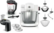 BOSCH Serie 6 MUM6EW22 biela, nerezová / Kuchynský robot / 1600 W / 5,5 l / planetárne miešanie / príslušenstvo (MUM6EW22)