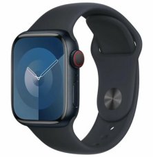 Apple Watch Series 9 GPS+Cellular 41mm Temne atramentové hliníkové telo - Temne atramentový športový remienok S/M (MRHR3)