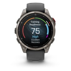 Garmin fenix 8 Pro 47mm, AMOLED, Sapphire, Titanium, Gray/Black Sport Band