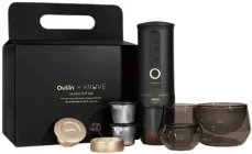 Outin Nano Kruve černo-zlatá / Přenosný kávovar na espresso / 20 bar / 100 W / dárková sada (OTST-KRUVE-BG)