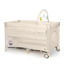 Asalvo COMPLET DUO cestovná postieľka s druhým dňom a hrazdičkou, Owl (AS22257)