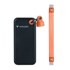 Verbatim Pocket SSD Externý disk 2TB čierno-oranžová / USB-C 3.2 Gen 2 / R: 1000MBs / W: 1000MBs (32197)