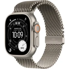 Apple Watch Ultra 3 (2025) GPS+Cellular 49mm Titanové tělo - Titanový milánský tah (M) / 155-185mm (MEWY4QC/A)