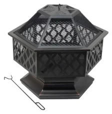 Cattara HEXAGON copper patina / Ohniště / Ocel / 60,5 x 70 x 62,5 cm / S poklopem proti jiskrám (13008)