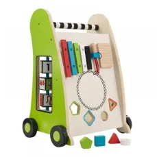 KidKraft Chodítko dřevěné s motorickými aktivitami zelená / od 12 měsíců (63246)