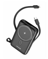 Swissten Powerbanka PD 20W 10000 mAh, MagSafe s integrovanými kabely USB-C a Lightning - černá