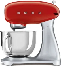 SMEG SMF02RDEU červeno-strieborná / Kuchynský robot / 800W / 4.8l / 10 rýchlostí (SMF02RDEU)