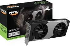 Inno3D GeForce RTX 5060 Tí 8GB TWIN X2 / 2407MHz / 8GB GDDR7 / 128-bit / 1x HDMI + 3x DP / 650W (8) (N506T2-08D7-193075N)