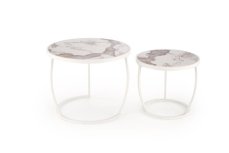 Halmar INES sestava, béžová mramor / bílá (1p=1set)