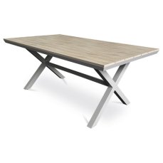 Autronic - Stůl zahradní 180x100x75, deska polywood v dekoru světlého dubu, hliníková konstrukce, béžová barva - AZT-S1510 OAK