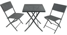 Cattara GRADO 2+1 / Kempingový set stôl a stoličky / PE ratan / kov / nosnosť stola 50 kg (13499)