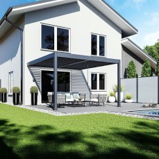 Bioklimatická pergola INTRO DUO 4x4 m ke stěně Rojaplast