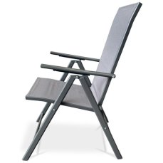 Autronic - Židle zahradní, nastavitelný sklon, šedý textilen, šedá kovová konstrukce - AZC-S1116 GREY