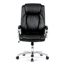 Autronic - Křeslo kancelářské, černá ekokůže, chromový kříž, houpací mechanismus, nosnost 150kg - KA-F1385 BK