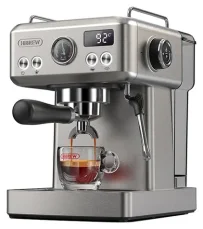 HiBREW H10A stříbrno-šedá / Pákový kávovar / 1350 W / 19 bar / 1,8 l / regulace teploty (H10A)