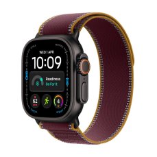 Apple Watch Ultra 4 GPS + Cellular 49mm Black Titanium Case with Burgundy Trail Loop - S/M