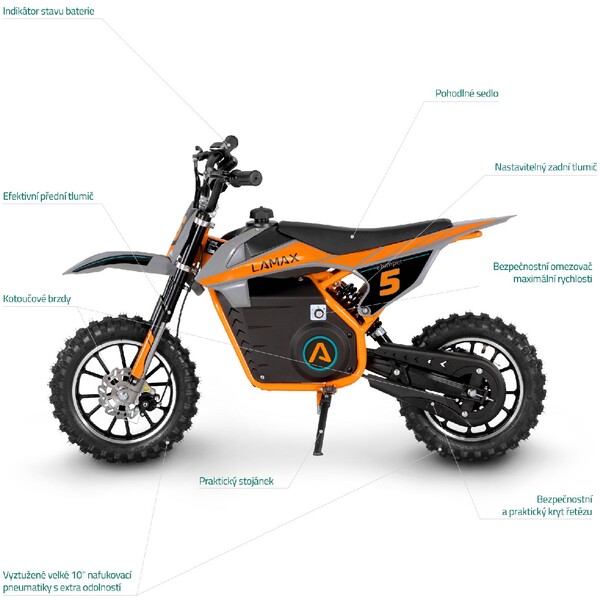 LAMAX eJumper DB50 elektrická motorka oranžová