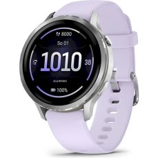 Garmin Venu 4 (41 mm) Stříbrné / Fialový silikonový řemínek