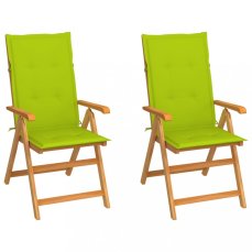 Zahradní židle 2 ks teak / látka Dekorhome