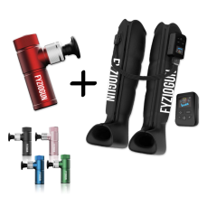 FyzioGun balíček Masážna pištol Pulse II + Masážne nohavice CompressFit Farba: Modrá, Veľkosť: M