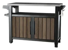 Keter UNITY XL Walnut / Grilovací stolík / 207 l / vonkajší úložný box (263918)