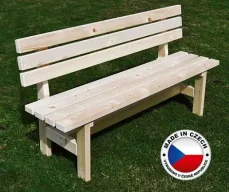 Tohos Zahradní lavička 160x48 cm / Zahradní lavička / masivní smrkové dřevo / nosnost 180 kg / bez povrchové úpravy
