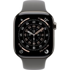 Apple Watch Series 11 Cellular (46mm) Přírodní titan se skálově šedým sportovním řemínkem M/L (Další)