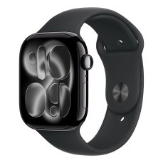Apple Watch S11 Cellular 46mm Jet Black Aluminium Case with Black Sport Band - M/L