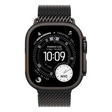 Apple Watch Ultra 3 Cellular 49mm Black Titanium Case with Black Titanium Milanese Loop - Medium