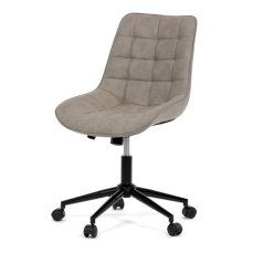 Autronic - Židle kancelářská, béžová látka v dekoru broušené kůže, černý kovový kříž - KA-V3120 LAN3